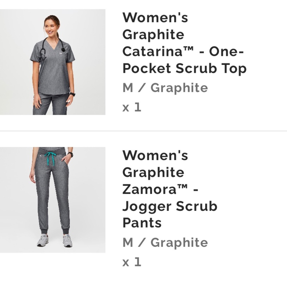 Figs graphite scrub set